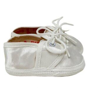 Darling Baby Christening Satin Shoes Newborn Size 0 With Box